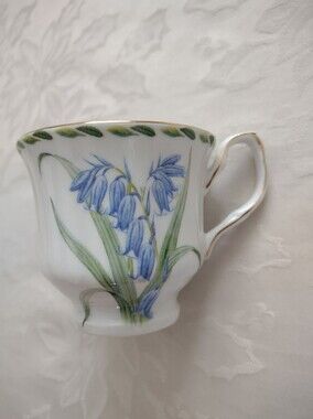 Vintage American Atelier Printemps May Hand Painted Porcelain Gold Accents Cup